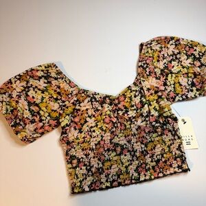 Billabong Multicolor Floral Smocked Blouse